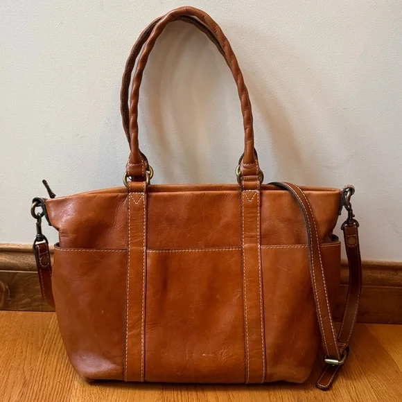 PATRICIA NASH Carducci Pocket Tote Shoulder Crossbody Bag 100% FullGrain Leather - Picture 10 of 12